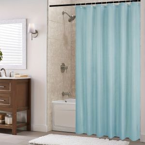 Cortina de ducha texturizada CELESTE de 177 x 182 cm con ganchos metálicos - COMFORT BAY