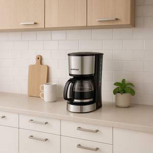 Cafetera WH-CM123S de acero inoxidable con jarra de vidrio con capacidad de 12 tazas. - WARENHAUS
