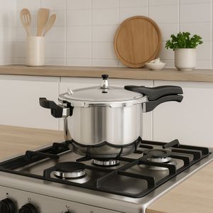 Olla de presión VALDIVIA de acero inoxidable de 5 lts para cocina de inducción. - WARENHAUS