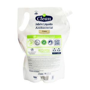 Jabón líquido antibacterial de COCO & VAINILLA para manos y cuerpo con glicerina 900 ml. - DR CLEAN