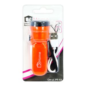 Linterna pequeña de 1W con cuerpo de plástico naranja. - K HOME