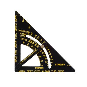 Escuadra de trazado de aluminio de 6" NEGRO, brazo ajustable para mayor versatilidad. - STANLEY
