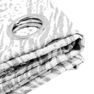 Cortina gris JACQUARD gris de 137 x 228 cm con ojales metálicos. - PALM SPRINGS HOMES