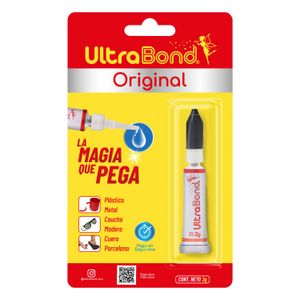 Pegamento líquido ORIGINAL multiusos gota mágica color traslúcido 3 gr. - ULTRABOND