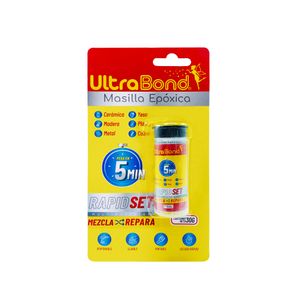Masilla Epóxica moldeable de mezclado manual; pega en solo 5 minutos 30 gr. - ULTRABOND