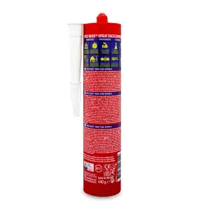 Adhesivo sellador blanco HIGH TACK EXPRESS para todo tipo de materiales y superficies 400gr. - BISON