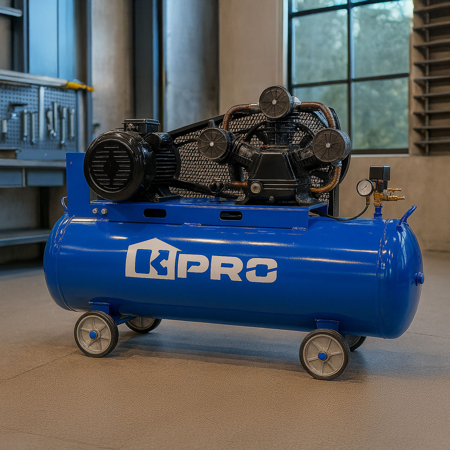 Compresor de aire con motor de 10 HP de 300 lts de capacidad de 220V ...