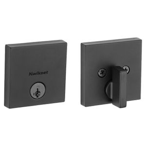 Cerrojo DOWNTOWN con tecnología Smartkey de acabado negro mate. - KWIKSET