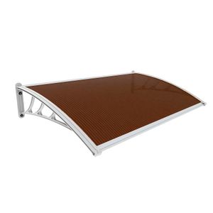 Alero de policarbonato de 125 x 80 cm color BRONCE con soportes de sujeción. - K PRO