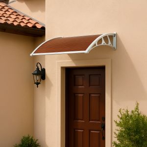 Alero de policarbonato de 125 x 80 cm color BRONCE con soportes de sujeción. - K PRO