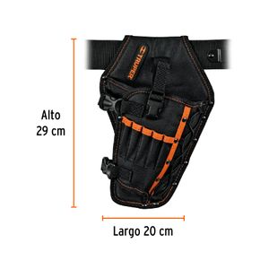 Porta taladro de 29 x 20 cm de poliéster con cinturón ajustable y forro interno de PVC. - TRUPER