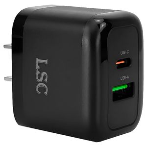 Cargador de carga de rápida de 20W de potencia con entradas USB-A y USB-C. - LSC