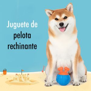 Juguete para perro con diseño de BOLA azul con huesos naranjas. - PUPPY & CO