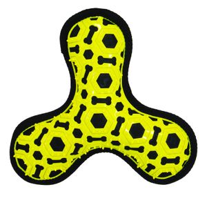 Juguete para perros en forma de BOOMERANG texturizado amarillo para morder. - DUKES