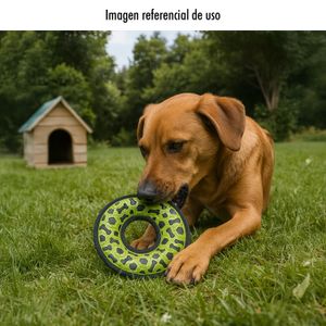 Juguete para perros en forma de ARO texturizado verde para morder. - DUKES