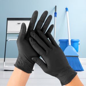 Guantes de nitrilo SIN POLVO negros talla S de 100 unidades, fuertes y flexibes. - DHISVE