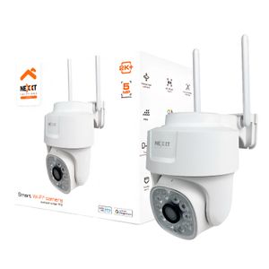 Cámara Smart WiFi con giro de 360° y cámara 2K (Zoom 6X) y reflector + Tomacorriente Smart. - NEXXT