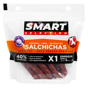 Snack para perro con sabor a carne, alto en proteina de salchicha. - SMART SELECTION