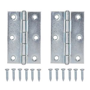 Bisagra de acero de 3" angosta con pasador fijo enchapada en zinc; Pack x 2 unidades. - PROSOURCE