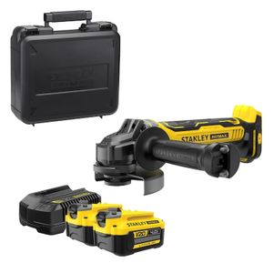 Amoladora angular inalámbrica FATMAX SBG700M2K-B3 de 1-1/2" o 5"; 20V y 4.0Ah + 2 baterías. - STANLEY
