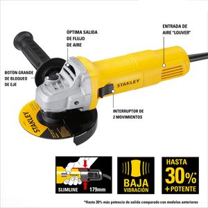Combo de amoladora angular de 4-1/2" 620W + Taladro Percutor de 1/2" 600W con maletín. - STANLEY