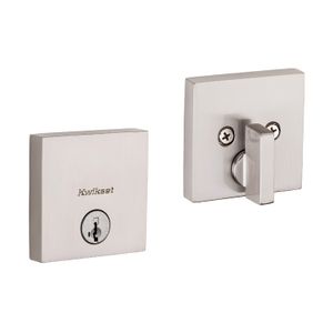Cerrojo DOWNTOWN de cilindro sencillo Nikel Satinado para puerta principal. - KWIKSET