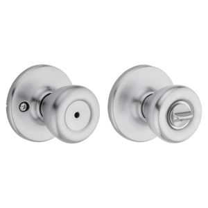 Cerradura para baño o dormitorio sin llave CROMO SATIN TYLO con tecnología antibacterial. - KWIKSET