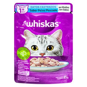 Alimento húmedo con sabor a PESCADO en salsa para gatos esterilizados mayores a 1 año 85 gr. - WHISKAS