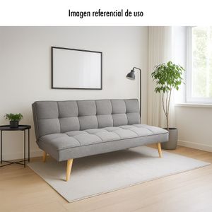 Sofa cama FUTON JASPEADO de 175 cm de 3 puestos color gris oscuro. - WRT