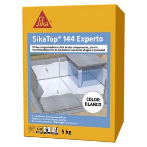 Pintura impermeable SIKA TOP 144 blanco para elementos expuestos al agua o humedad 5 kg. - SIKA