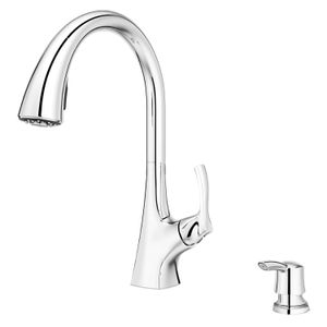 Monomando tipo ducha MASEY de acero inoxidable para cocina, con cabezal rociador. - PFISTER