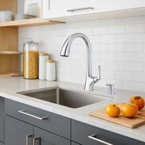Monomando tipo ducha MASEY de acero inoxidable para cocina, con cabezal rociador. - PFISTER