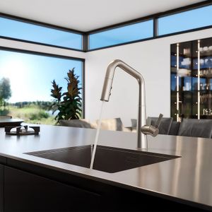 Monomando tipo ducha desmontable ASARI de acero inoxidable para cocina. - PFISTER