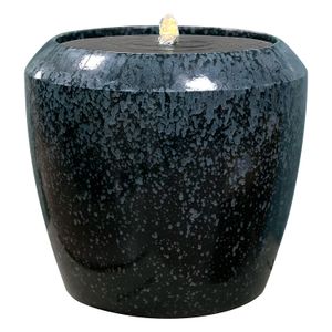 Fuente decorativa para jardín tipo PIEDRA tallada oscura de 48,3 x 55,5 x 48,3 cm. - K HOME