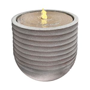 Fuente decorativa para jardín tipo PIEDRA color café con diseño DRAP de 49 x 53 x 49 cm. - K HOME