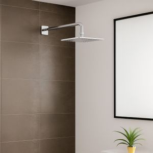 Cabezal de ducha cuadrado de 25 cm con brazo cromado. - PFISTER
