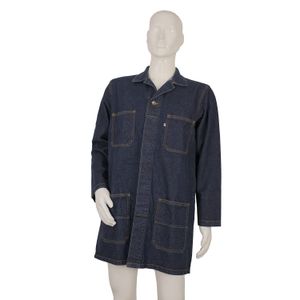 Mandil de trabajo INDIGO talla LARGE con tela jean de 14 Onz para trabajos manuales. - SM PROVEEDORES