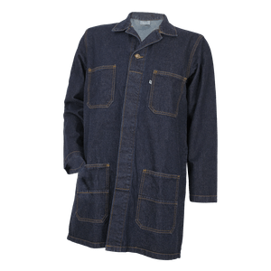 Mandil de trabajo INDIGO talla LARGE con tela jean de 14 Onz para trabajos manuales. - SM PROVEEDORES