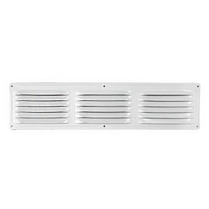 Rejilla de ventilación blanca de aluminio de 40.5 x 10.2 cm con malla posterior. - LL BUILDING