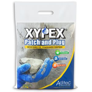 Mortero de fraguado rápido PATCH AND PLUG para reparar fugas y grietas estructurales 5 kg. - ADITEC