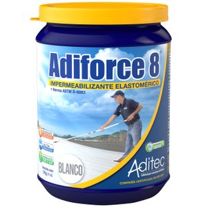 Impermeabilizante elastomérico ADIFORCE 8 AÑOS Blanco flexible para cubiertas y terrazas 1 kg. - ADITEC