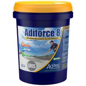 Impermeabilizante elastomérico ADIFORCE 8 AÑOS Gris flexible para cubiertas y terrazas 20 kg. - ADITEC