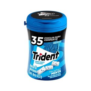 Chicles sin azucar con sabor artificial a MENTA; Estuche x 35 chicles 45,5 gr. - TRIDENT