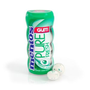 Chicles sin azucar PURE FRESH con sabor artificial a Hierbabuena; Pack x 15 chicles. - MENTOS