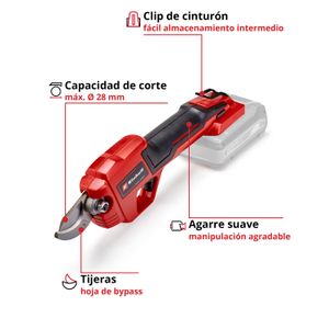 Tijera de podar inalámbrica de 18V con capacidad de corte 1". - EINHELL