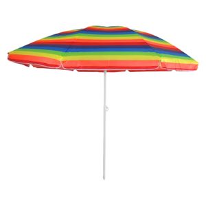 Paraguas playero de 180 cm con diseño de líneas multicolor. - TOSKANA