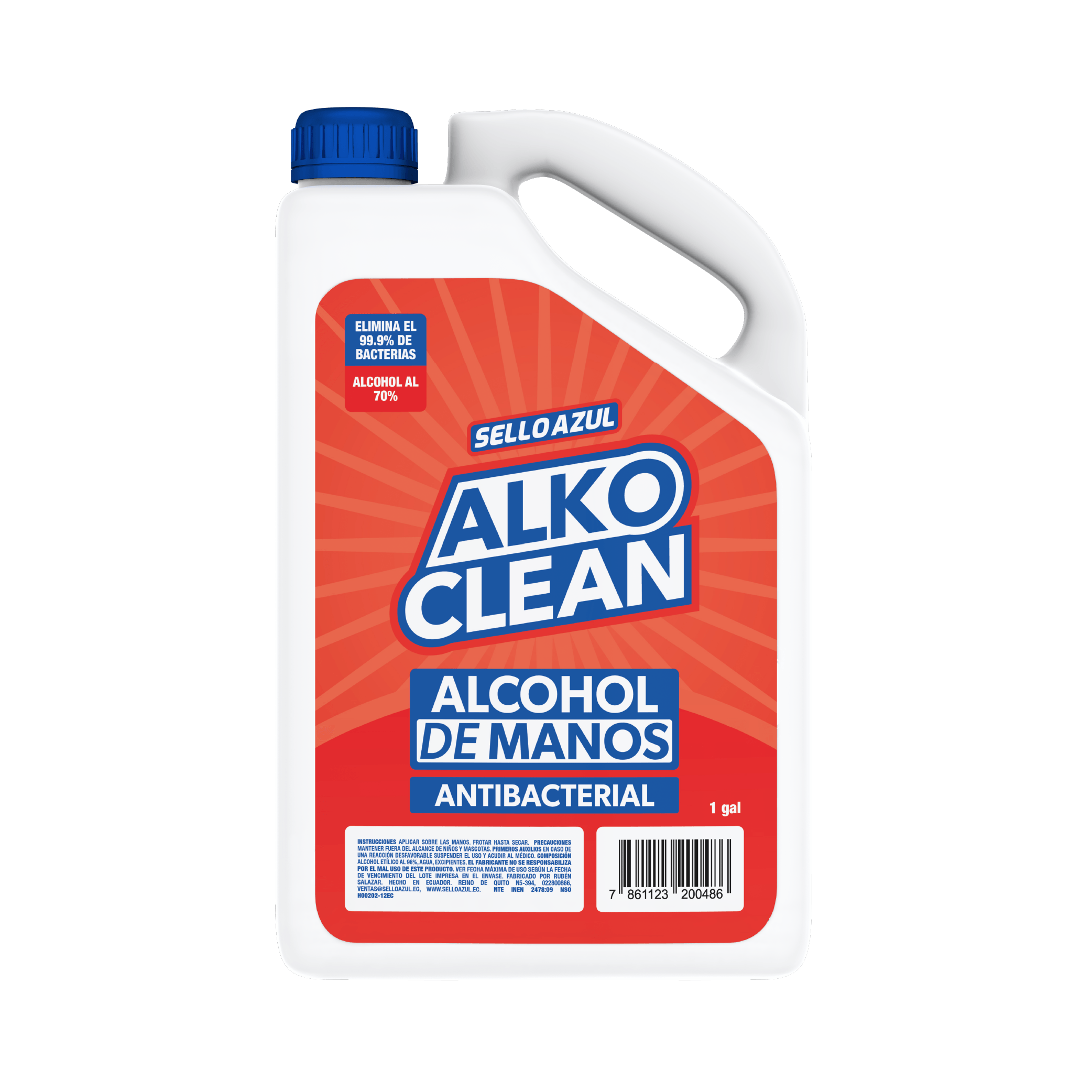 Alcohol antibacterial ALKO CLEAN limpia y desinfecta manos, objetos y ...
