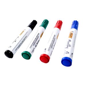 Marcador de pizarra 4 unidades de color rojo, azul, verde y negro. - BIC