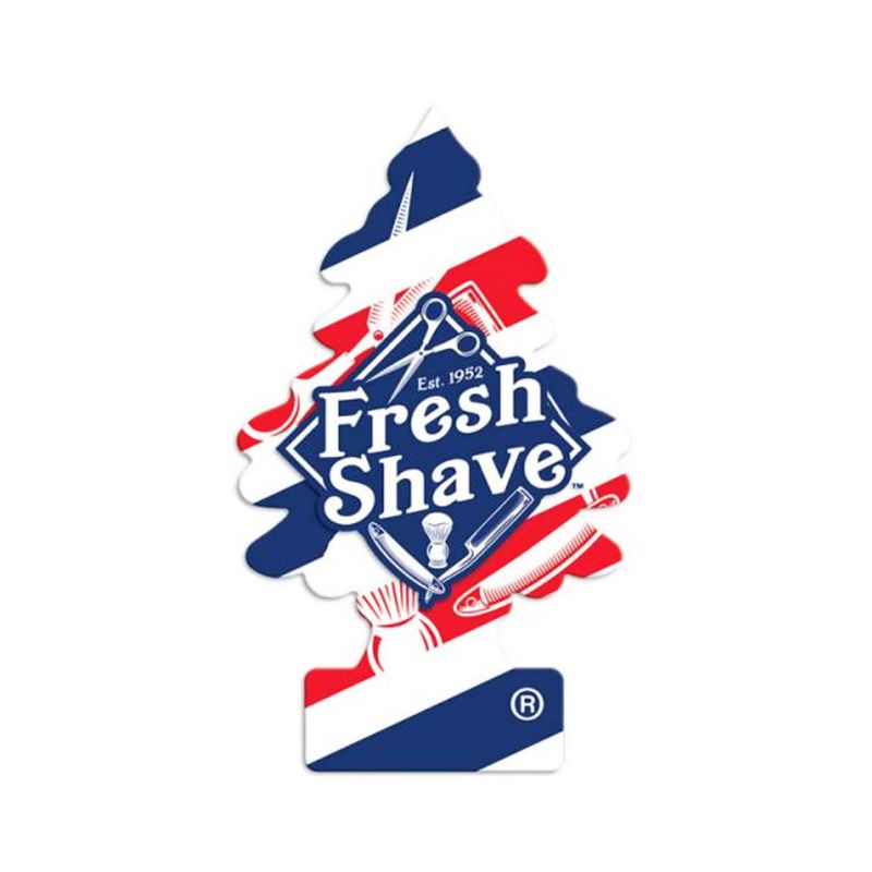 Ambiental-de-carton-azul-rojo-y-blanco-con-aroma-FRESH-SHAVE.
