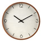 Reloj-redondo-de-pared-con-apariencia-de-tejido-y-marco-de-madera.---ORGILL